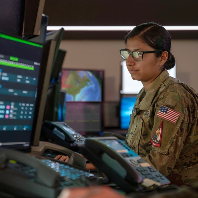 Combined Space Operations Center staff monitor workstations - photo 4 of 7