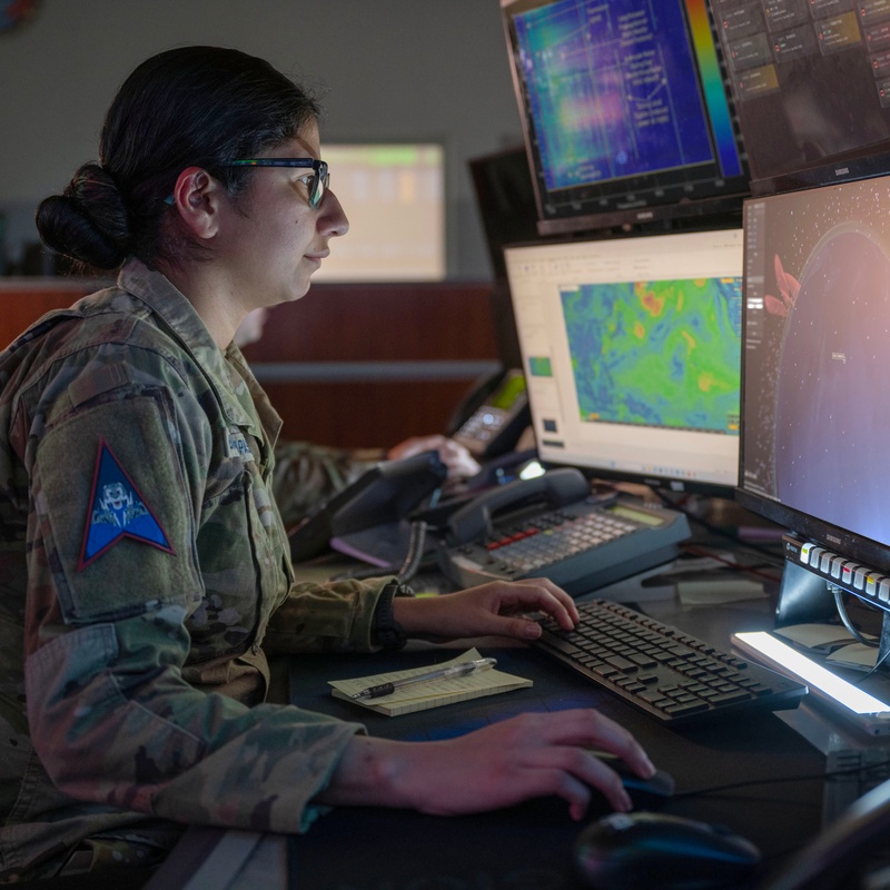 Combined Space Operations Center staff monitor workstations - photo 3 of 7