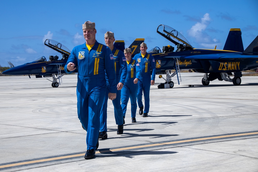 U.S. Navy Blue Angels Arrive To Marine Corps Base Hawaii