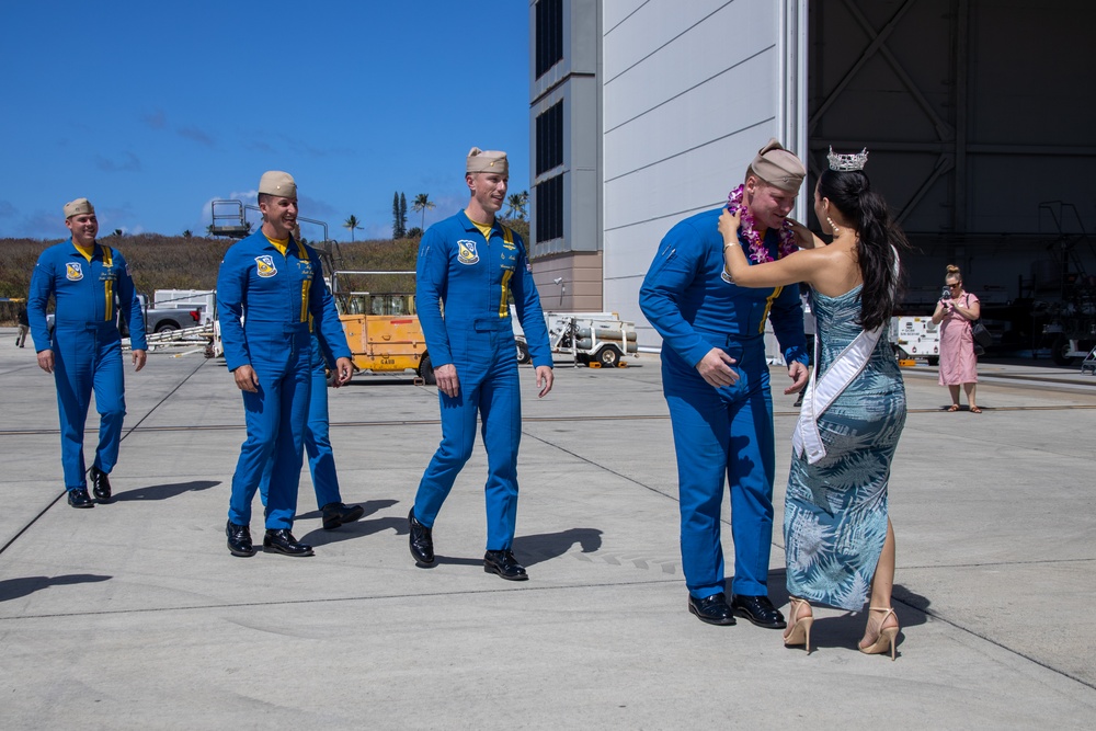 U.S. Navy Blue Angels Arrive To Marine Corps Base Hawaii