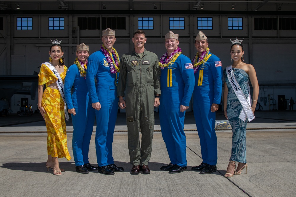 U.S. Navy Blue Angels Arrive To Marine Corps Base Hawaii