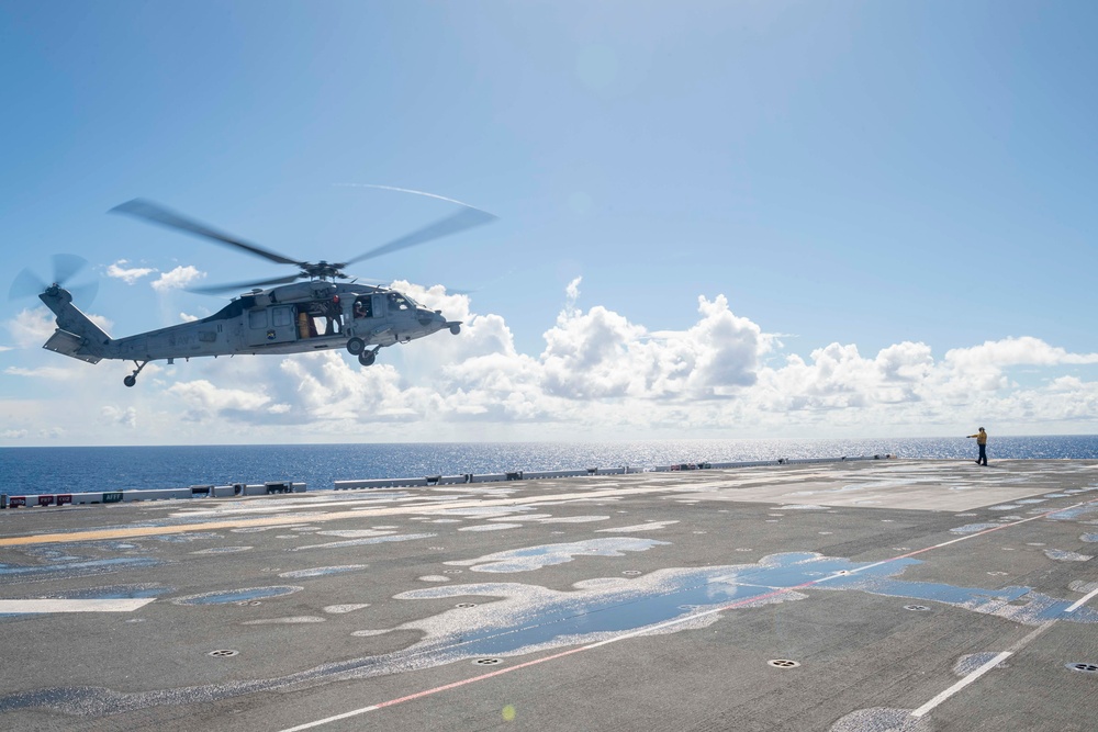 USS America (LHA 6) Conducts Flight Operations in the Philippine Sea