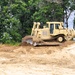Engineer battalion Soldiers work on earth-moving troop project at Fort McCoy during July 2025 training