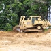 Engineer battalion Soldiers work on earth-moving troop project at Fort McCoy during July 2025 training
