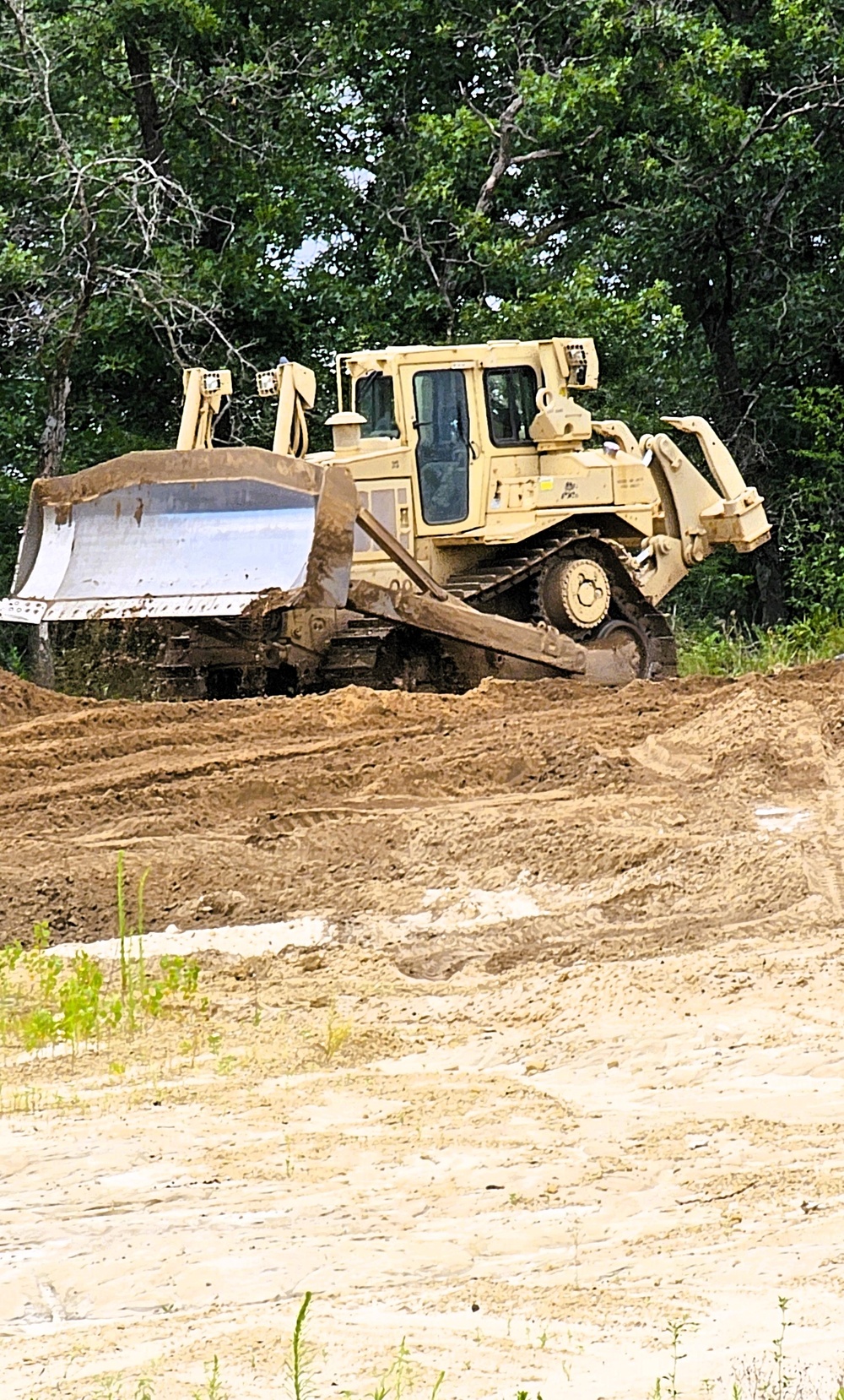 Engineer battalion Soldiers work on earth-moving troop project at Fort McCoy during July 2025 training