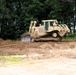 Engineer battalion Soldiers work on earth-moving troop project at Fort McCoy during July 2025 training