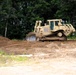 Engineer battalion Soldiers work on earth-moving troop project at Fort McCoy during July 2025 training