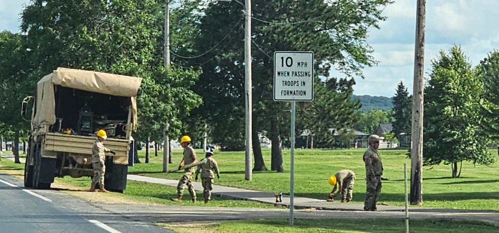 372nd Engineer Company Soldiers contribute to sidewalk troop project at Fort McCoy