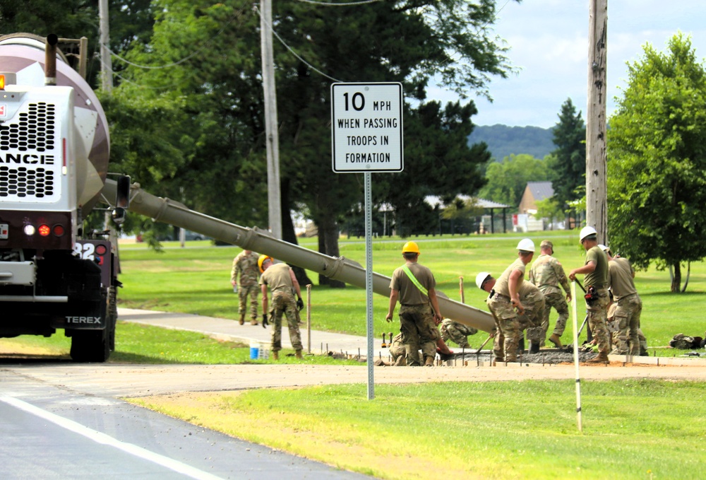 372nd Engineer Company Soldiers contribute to sidewalk troop project at Fort McCoy