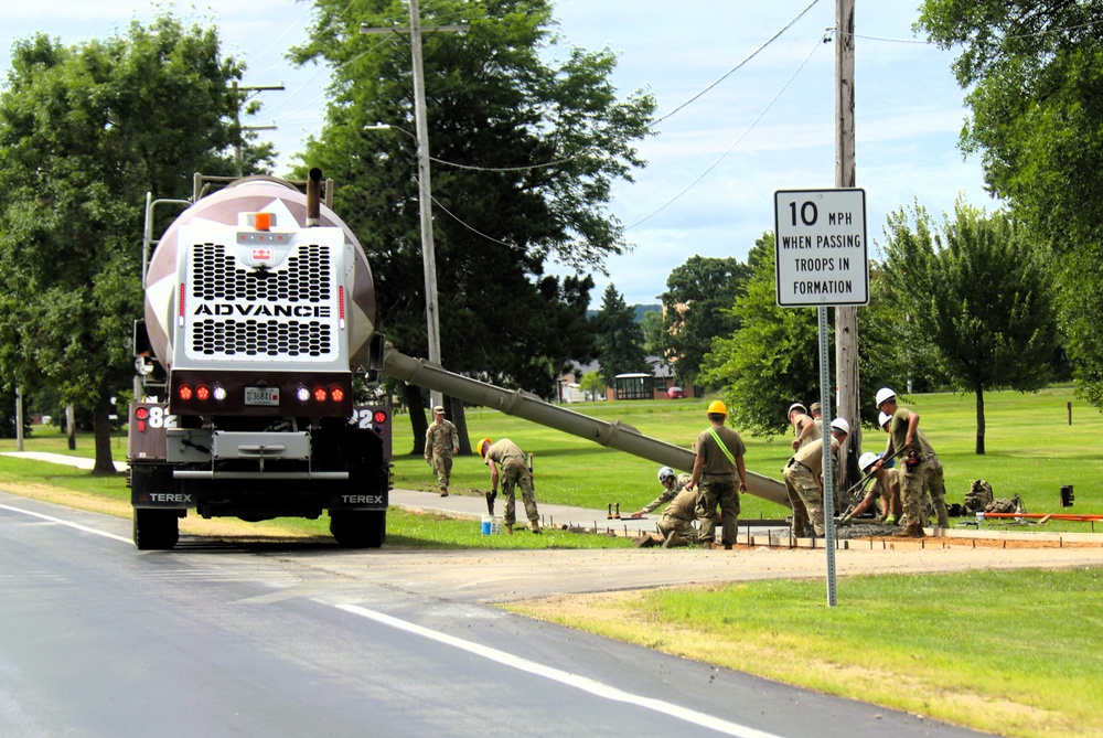372nd Engineer Company Soldiers contribute to sidewalk troop project at Fort McCoy