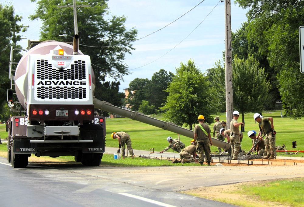 372nd Engineer Company Soldiers contribute to sidewalk troop project at Fort McCoy