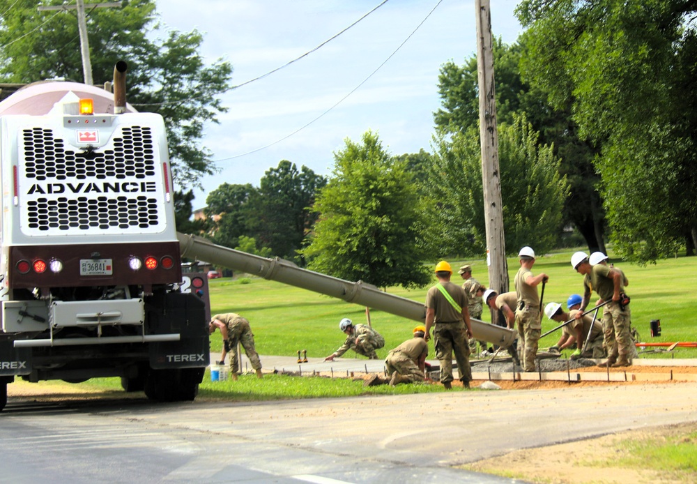 372nd Engineer Company Soldiers contribute to sidewalk troop project at Fort McCoy
