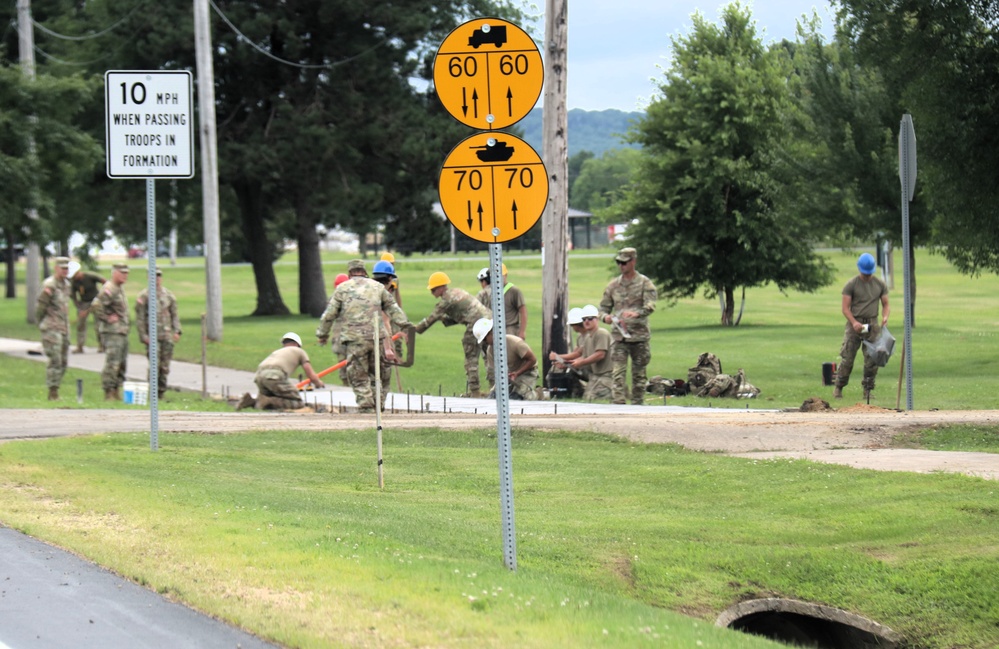 372nd Engineer Company Soldiers contribute to sidewalk troop project at Fort McCoy