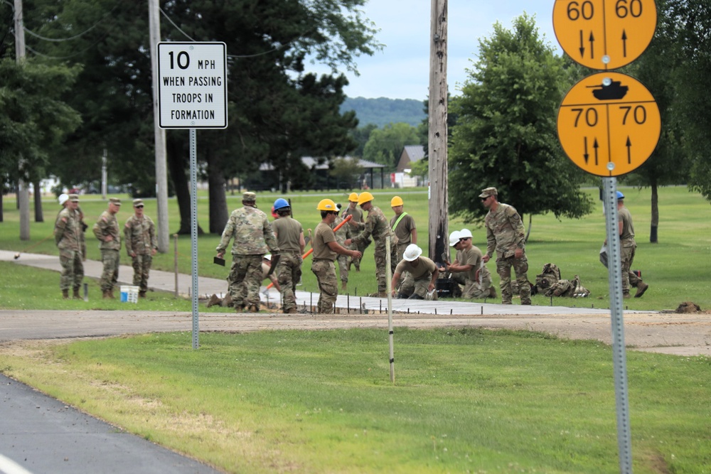 372nd Engineer Company Soldiers contribute to sidewalk troop project at Fort McCoy