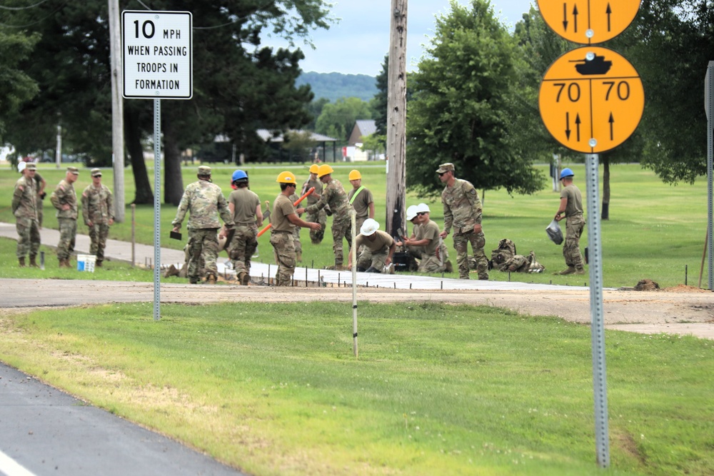 372nd Engineer Company Soldiers contribute to sidewalk troop project at Fort McCoy