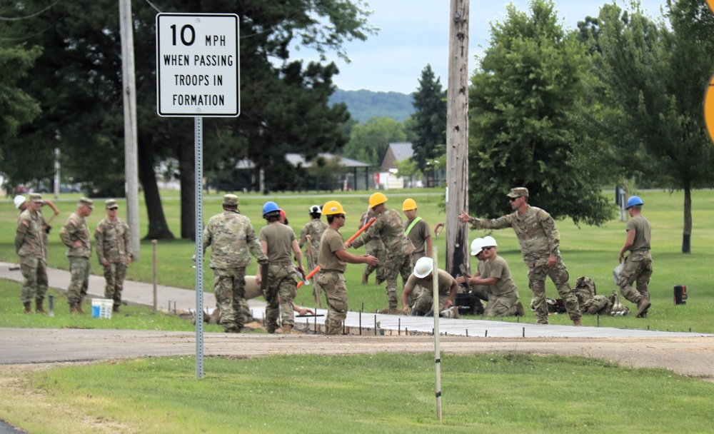 372nd Engineer Company Soldiers contribute to sidewalk troop project at Fort McCoy