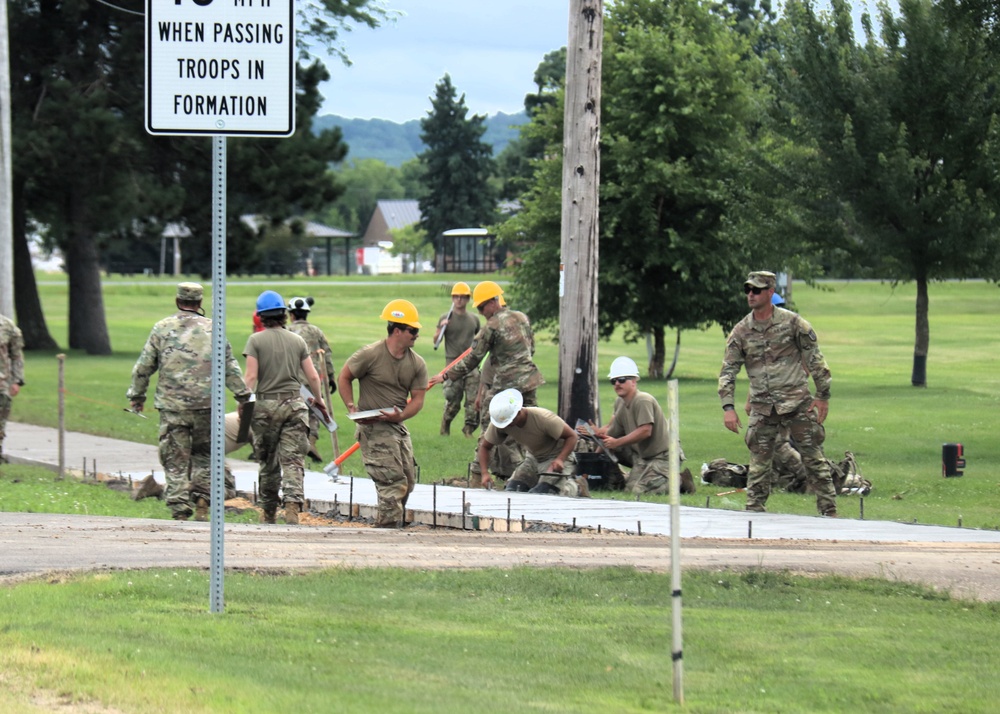 372nd Engineer Company Soldiers contribute to sidewalk troop project at Fort McCoy