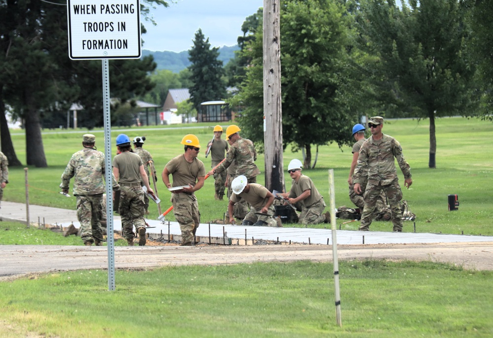 372nd Engineer Company Soldiers contribute to sidewalk troop project at Fort McCoy