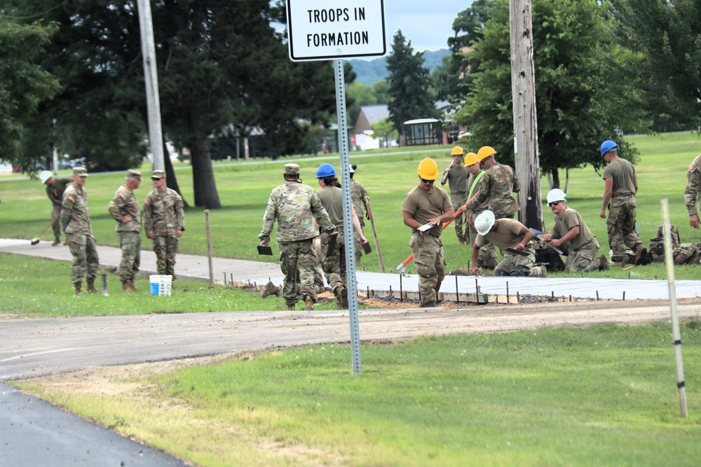 372nd Engineer Company Soldiers contribute to sidewalk troop project at Fort McCoy
