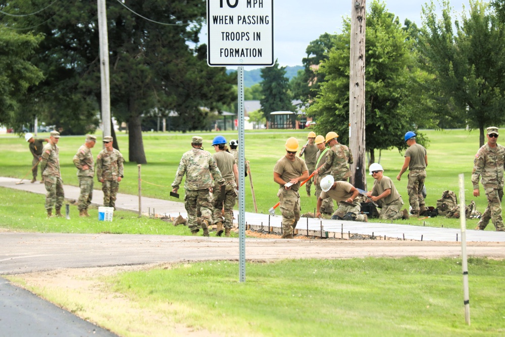 372nd Engineer Company Soldiers contribute to sidewalk troop project at Fort McCoy