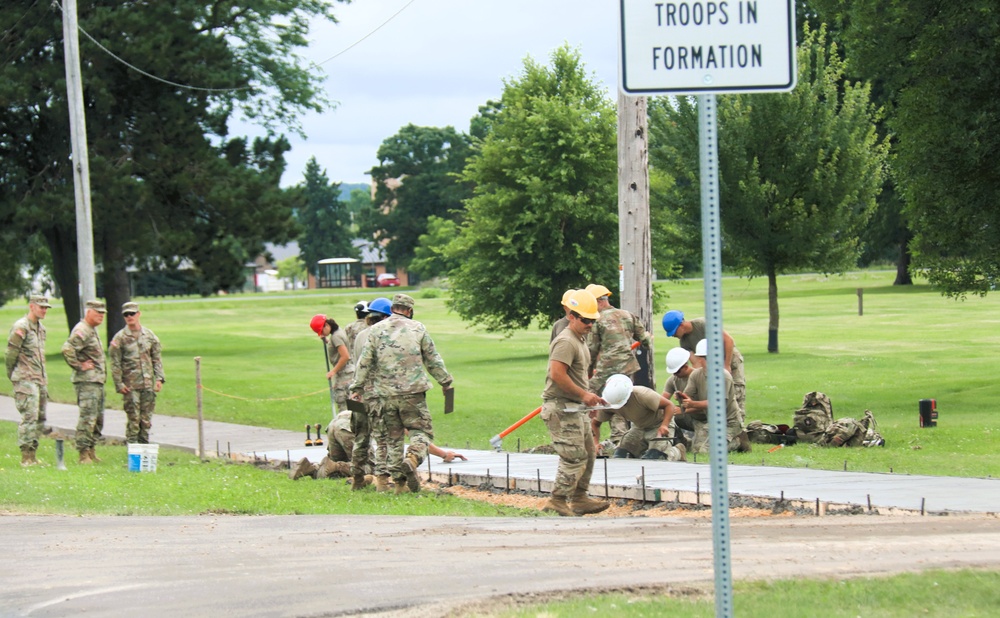 372nd Engineer Company Soldiers contribute to sidewalk troop project at Fort McCoy