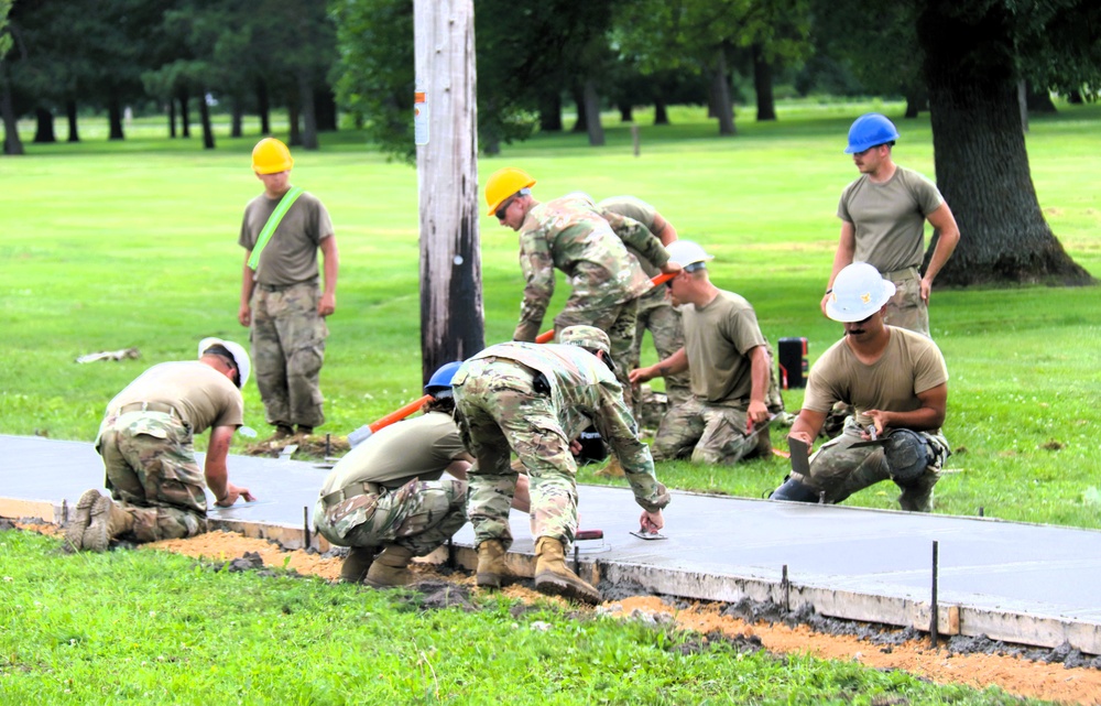 372nd Engineer Company Soldiers contribute to sidewalk troop project at Fort McCoy