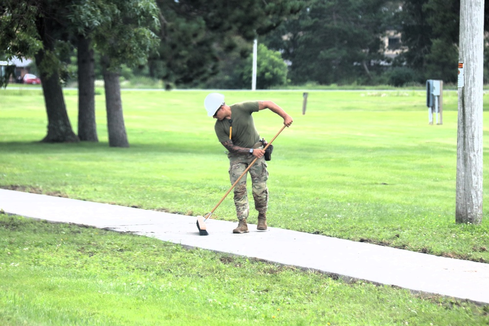 372nd Engineer Company Soldiers contribute to sidewalk troop project at Fort McCoy