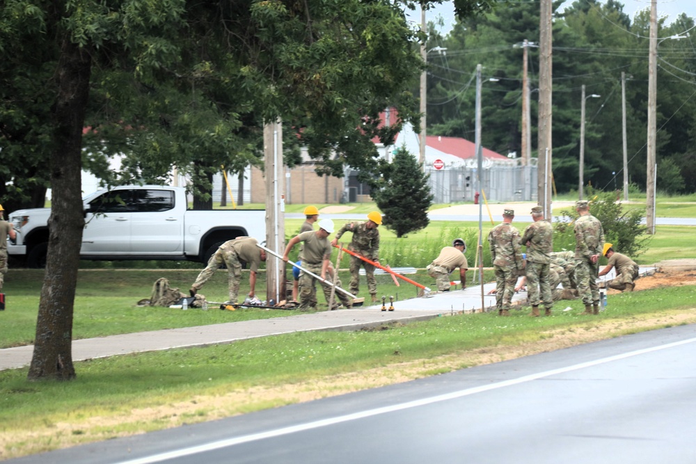 372nd Engineer Company Soldiers contribute to sidewalk troop project at Fort McCoy