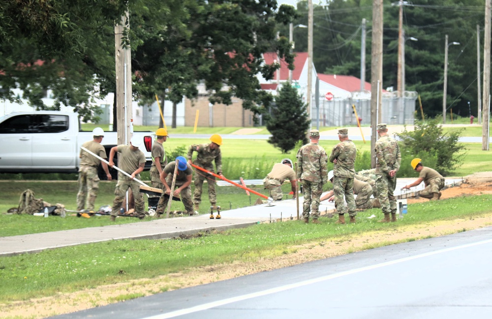 372nd Engineer Company Soldiers contribute to sidewalk troop project at Fort McCoy