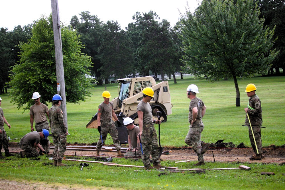372nd Engineer Company Soldiers contribute to sidewalk troop project at Fort McCoy