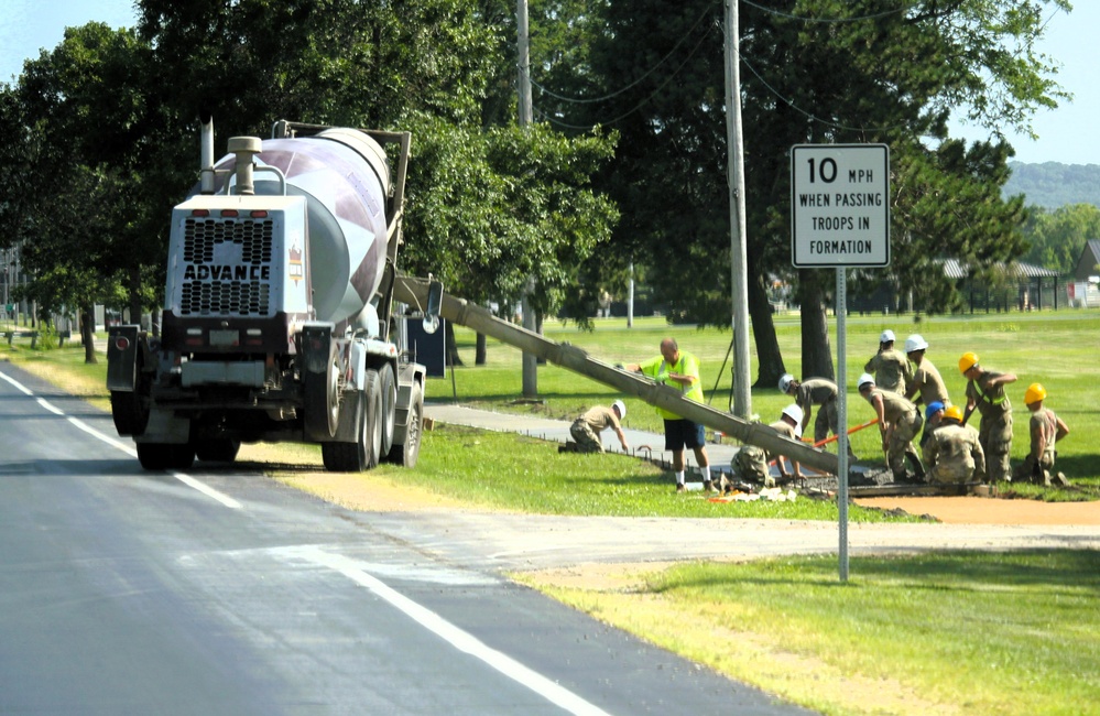 372nd Engineer Company Soldiers contribute to sidewalk troop project at Fort McCoy