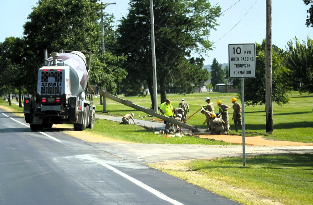 372nd Engineer Company Soldiers contribute to sidewalk troop project at Fort McCoy
