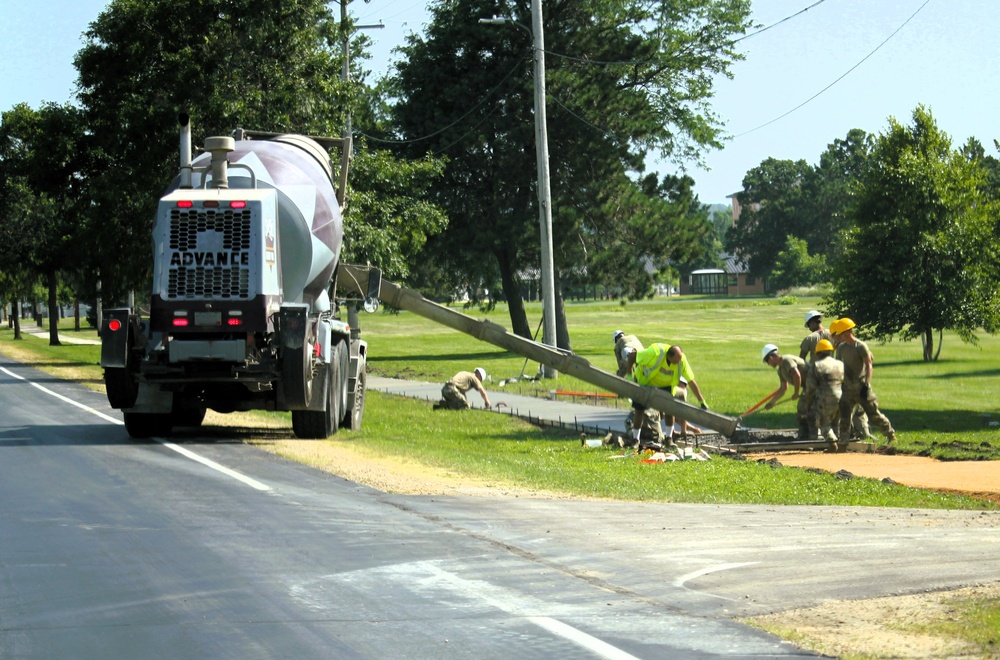 372nd Engineer Company Soldiers contribute to sidewalk troop project at Fort McCoy