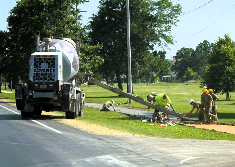 372nd Engineer Company Soldiers contribute to sidewalk troop project at Fort McCoy