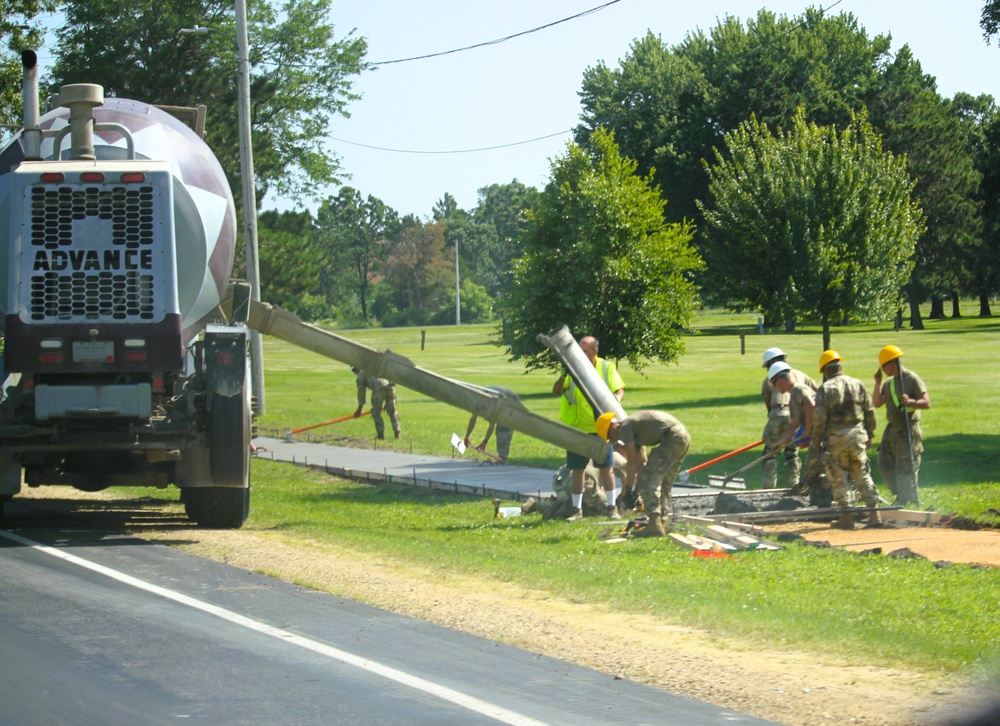 372nd Engineer Company Soldiers contribute to sidewalk troop project at Fort McCoy