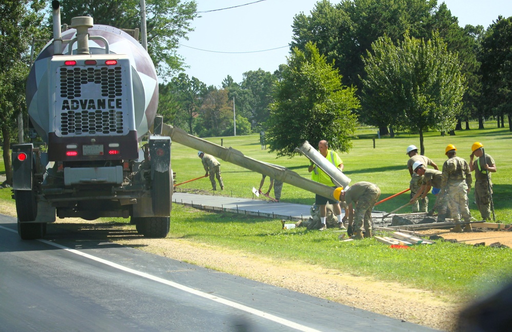 372nd Engineer Company Soldiers contribute to sidewalk troop project at Fort McCoy