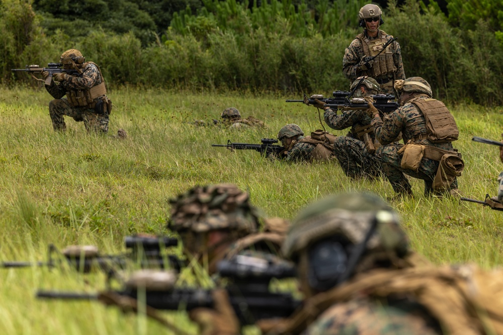 3d Intelligence Battalion Marines conduct live fire range
