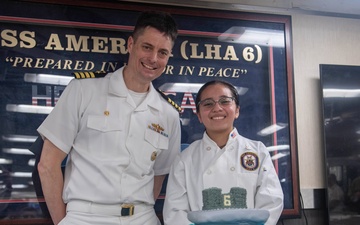 USS America (LHA 6) and 31st Marine Expeditionary Unit celebrate 250 years of naval service