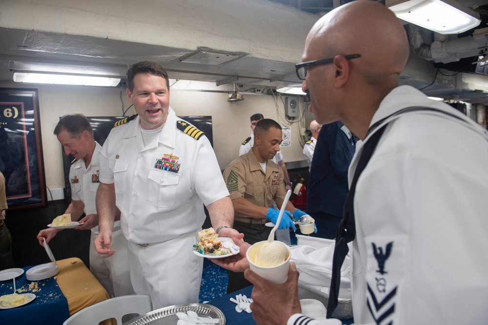 USS America (LHA 6) and 31st Marine Expeditionary Unit celebrate 250 years of naval service