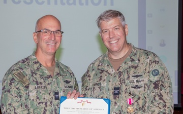 Navy and Marine Corps Force Health Protection Command Hosts First All-Hands Meeting with Capt. Darryl Arfsten at the Helm