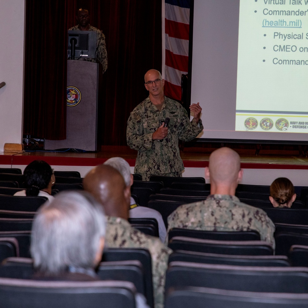 Navy and Marine Corps Force Health Protection Command Hosts First All-Hands Meeting with Capt. Darryl Arfsten at the Helm