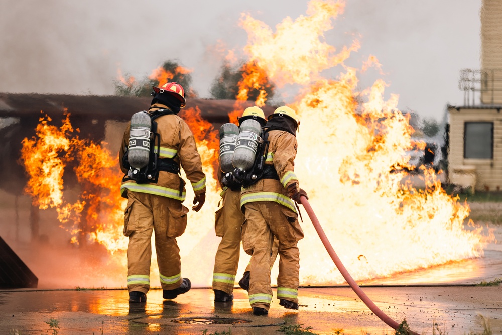 132d Wing Firefighters Train at North Dakota Air Base
