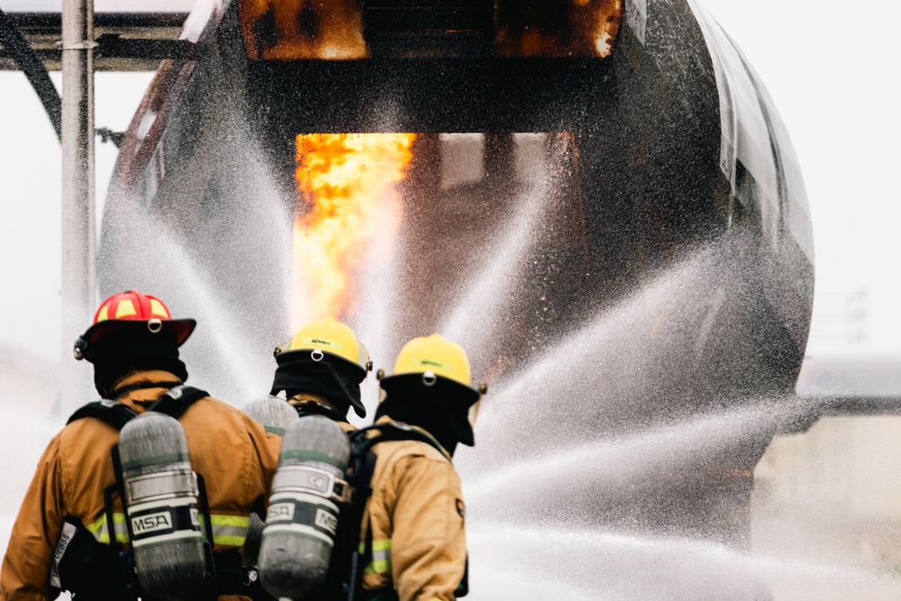 132d Wing Firefighters Train at North Dakota Air Base