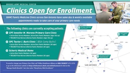 BAMC clinics currently enrolling TRICARE Prime members
