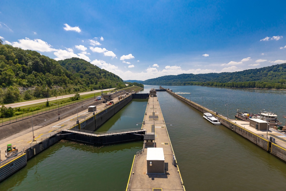 Pike Island Locks and Dam on the Ohio River