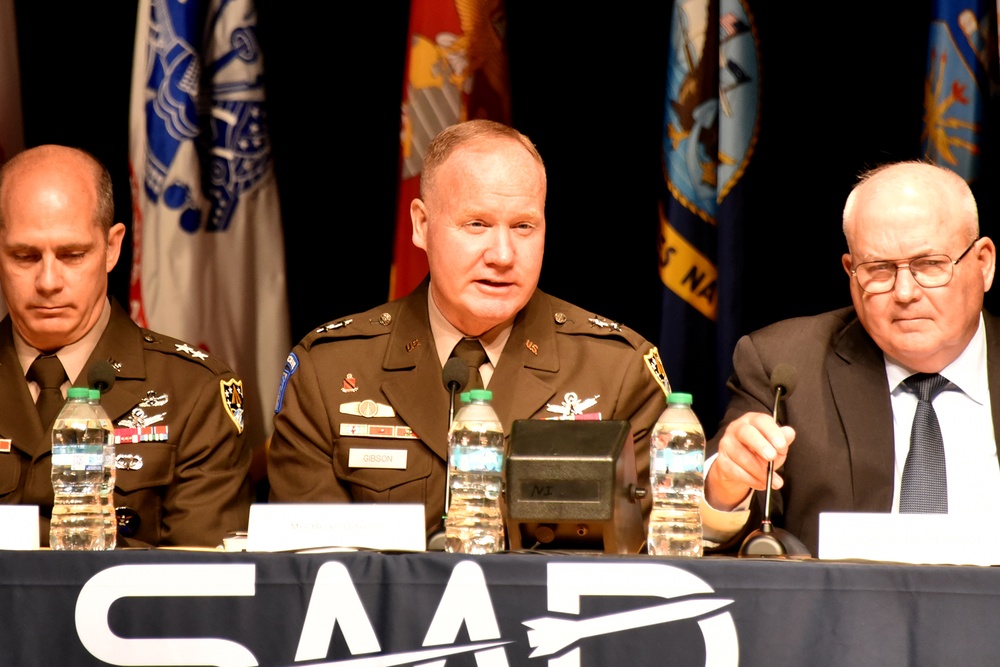 MG Brian Gibson addresses attendees in the SPACECOM Panel at the 2025 SMD Symposium