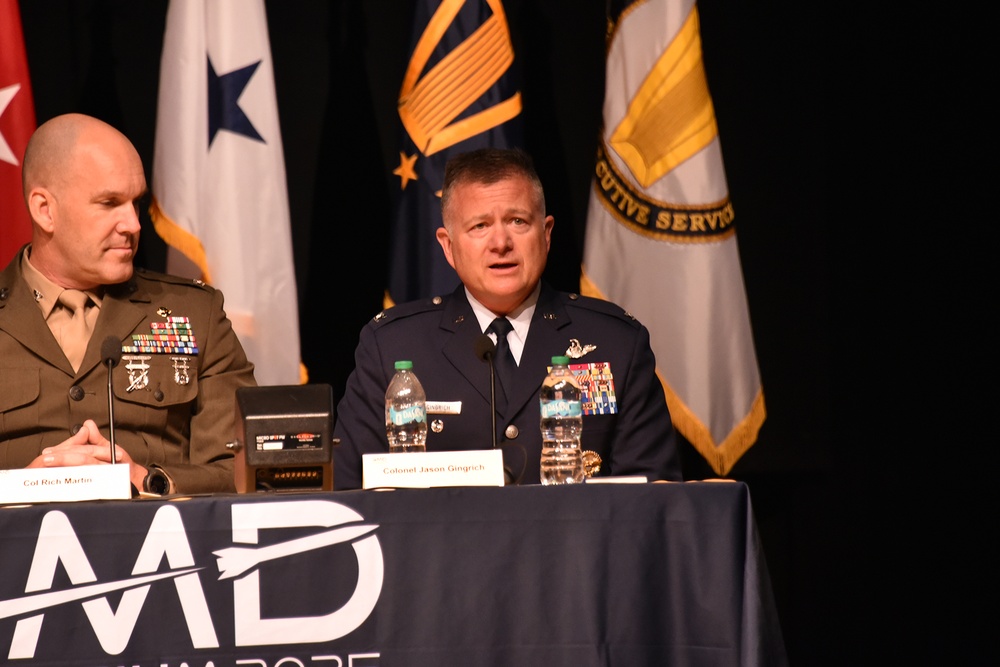 Col. Jason Gingrich addresses attendees in the SPACECOM Panel at the 2025 SMD Symposium