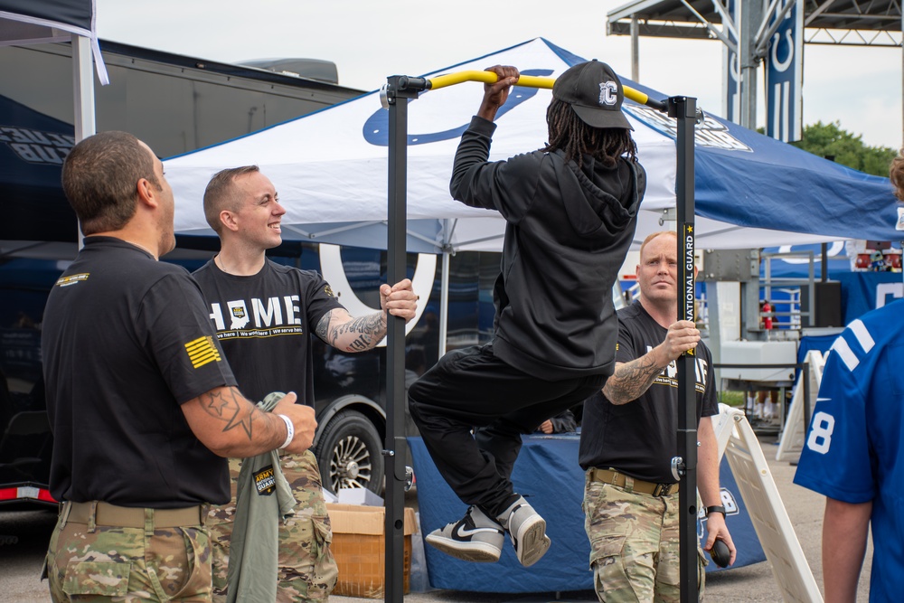 Service members support Indianapolis Colts training camp for Salute to Service Day