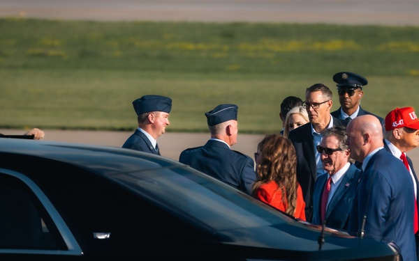 President Donald J. Trump at the Iowa National Guard's 132d Wing air base
