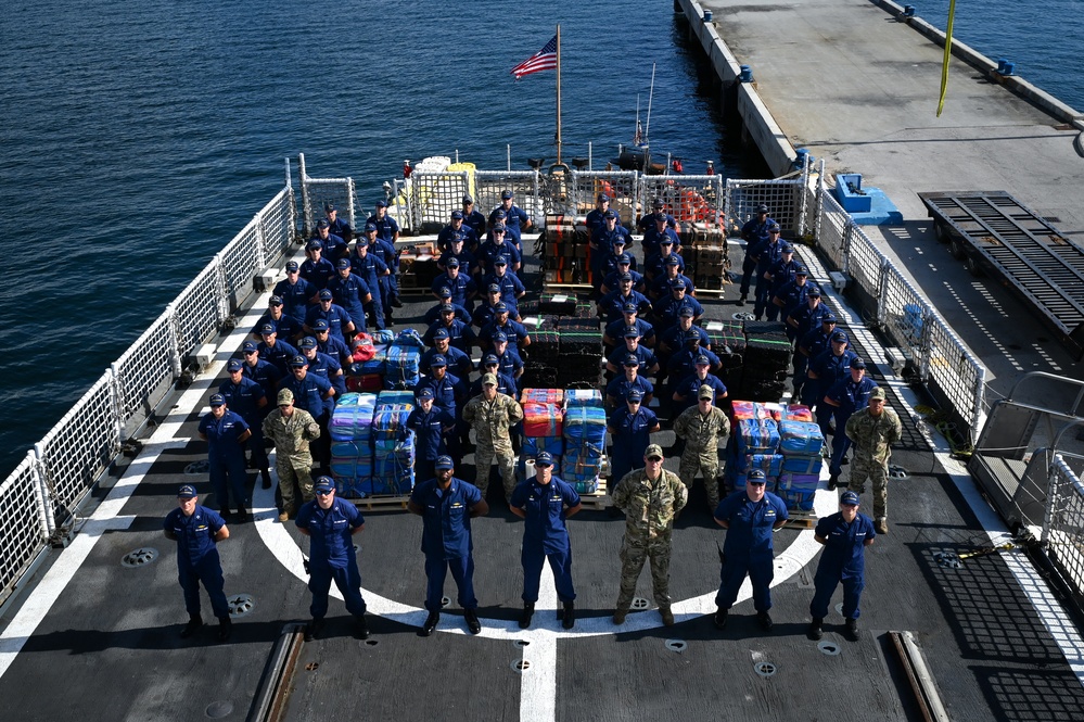 Coast Guard offloads more than $88 million in illicit drugs interdicted in the Eastern Pacific